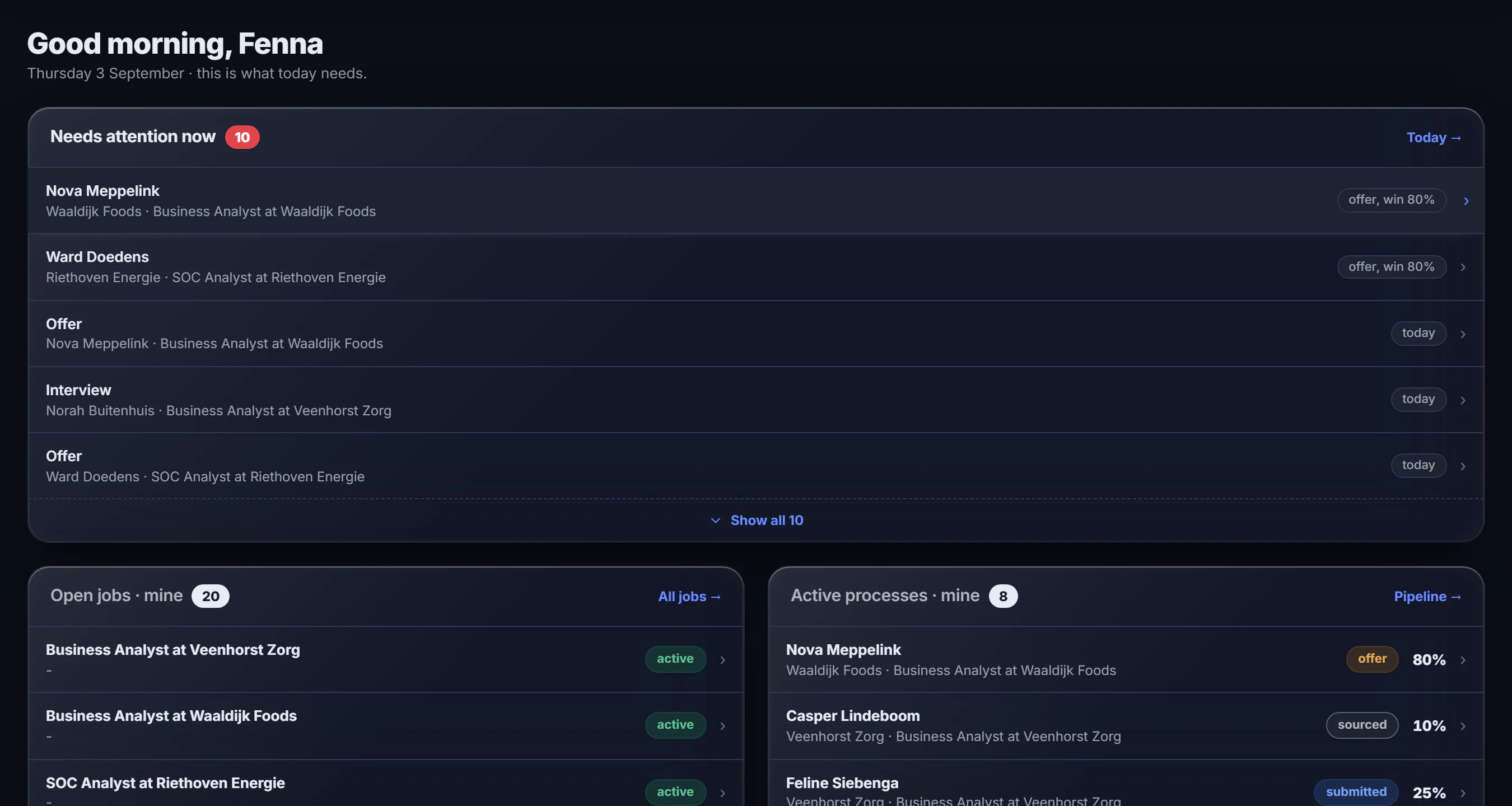 PolpoHire home dashboard